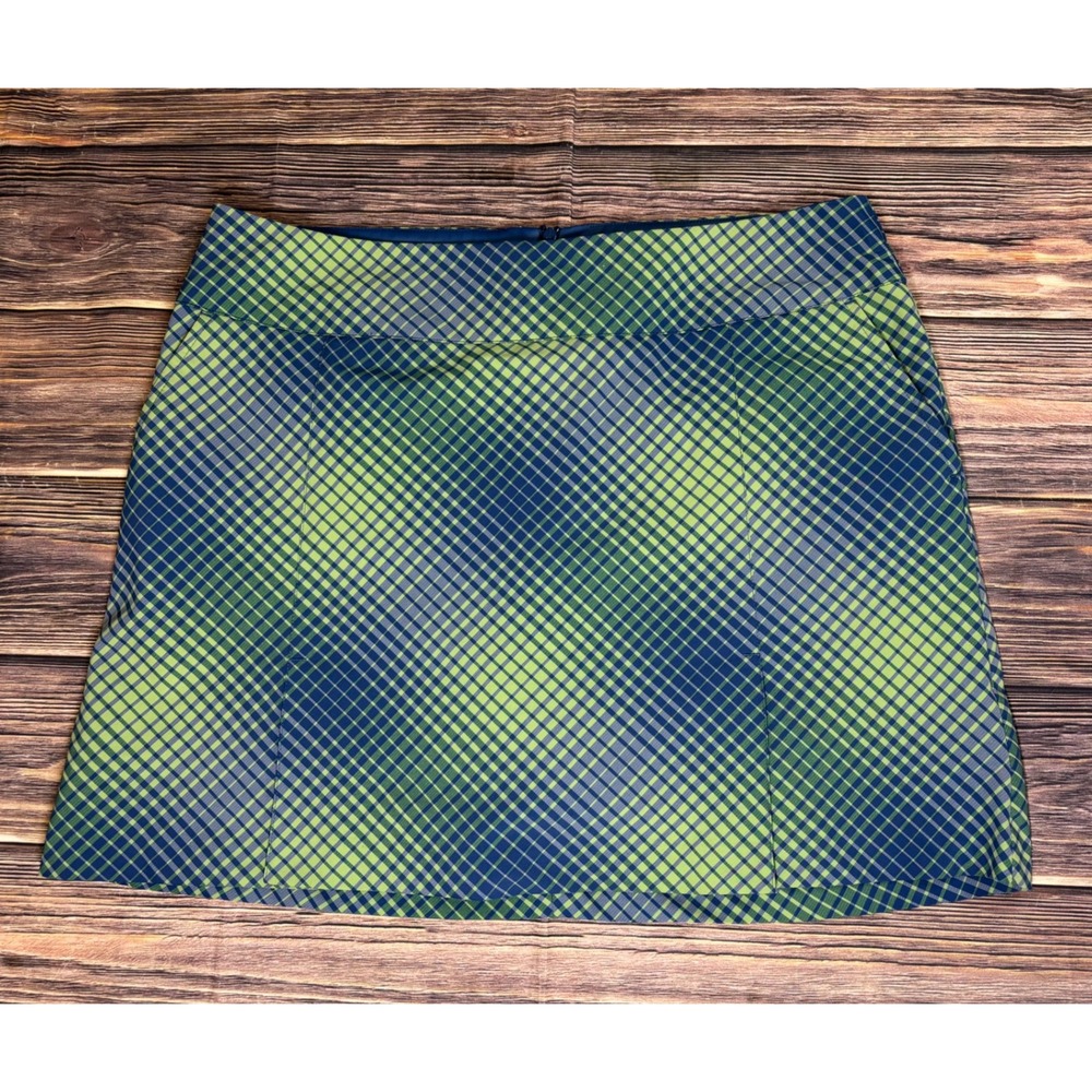 Women's Green & Blue Patterned Golf Skort